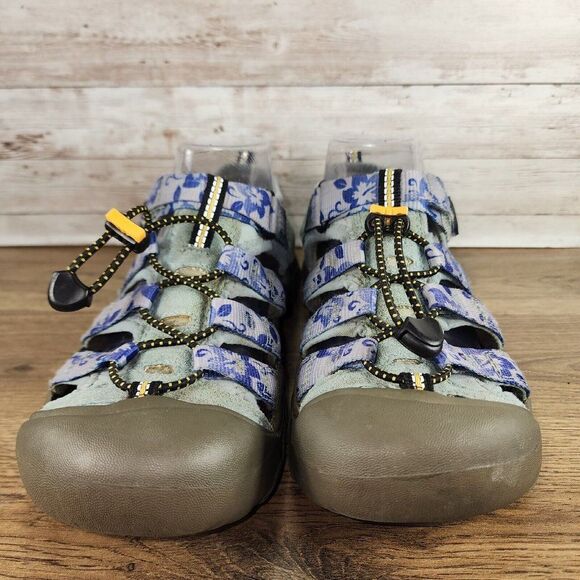 Keen Girls Blue Gray Floral Waterproof Hiking Sandals Size 6y - Picture 2 of 8